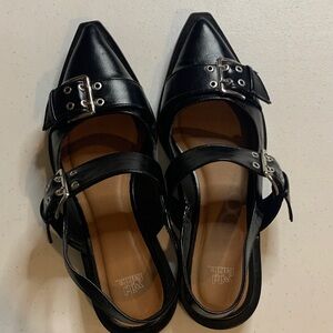 Wild Fable Black Pointed Flats with Buckle Detail